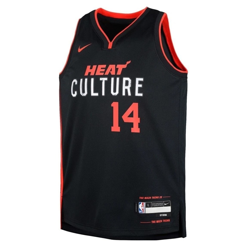 Nike Miami Heat Jersey Kids XL Black New Tyler Herro 14 City Edition Culture
